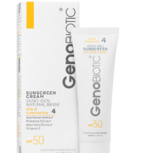 کرم ضد آفتاب پوست های چرب SPF50 سانو ژن (بژ طبیعی)